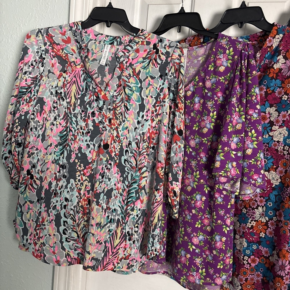 Dear Scarlett Tops Womens Size M colorful floral lot of 4 Liz Lizzy blouses - Picture 4 of 11